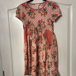 Matilda Jane Pink and Gray Smocked Sundress